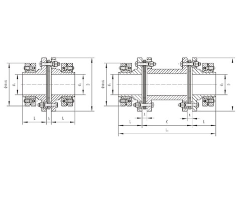 DJM、SJM型鎖緊盤式單型彈性膜片聯(lián)軸器